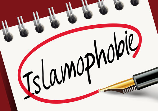 Islamophobie text on notepad
