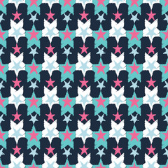 Seamless decorative vector background with stars. Print. Cloth design, wallpaper.