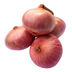 red onion on white background vegetables thailand 25