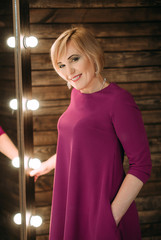 Portrait of happy beautiful aged woman