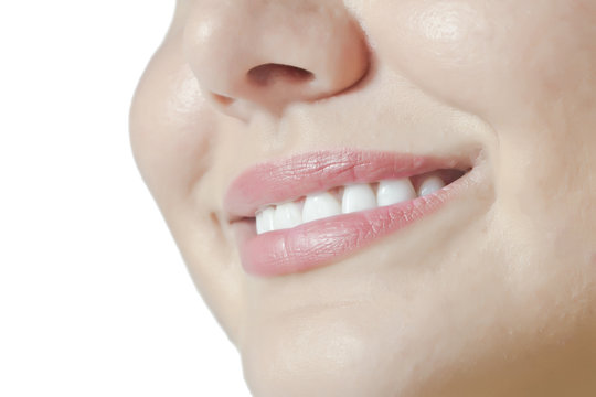 smiling woman lips