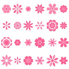 pink flowers set