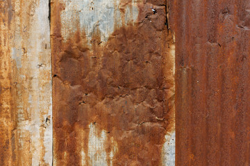 Old rusty zinc sheets background.