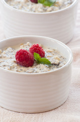Tasty oatmeal with berries