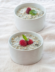 Tasty oatmeal with berries