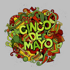 Cinco de Mayo. Cartoon vector hand drawn Doodle illustration