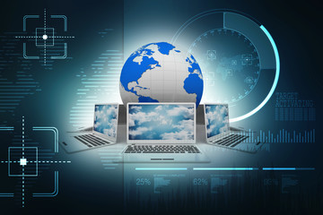Fototapeta premium 3d rendering Computer network