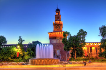 Fountain of Piazza Castello in Milan