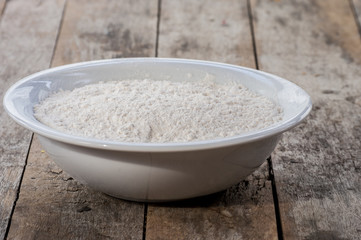 Bowl of wheat flour