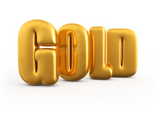 Gold Word 3D illustration.