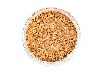 open powder isolated on white