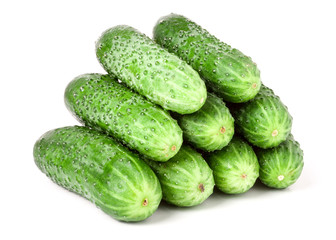  heap of cucumbers isolated on white background