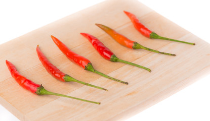 fresh red chilli on wood background