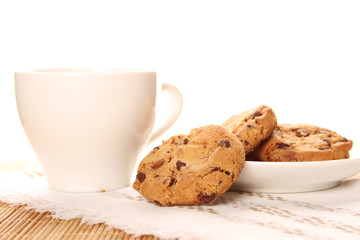 Tea with chocolate cookies