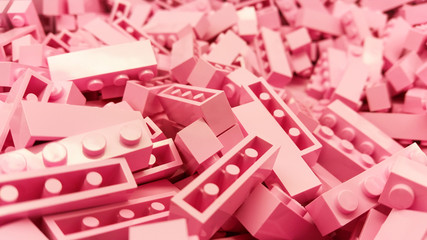 Pink plastic blocks