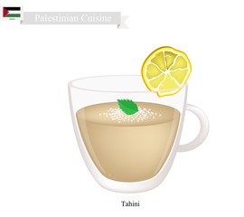 Tahini or Palestinian Sesame Paste Made From Sesame Seeds