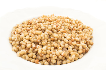 Cooked wheat isolated on white