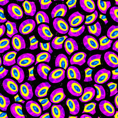psychedelic colored balls seamless geometric pattern