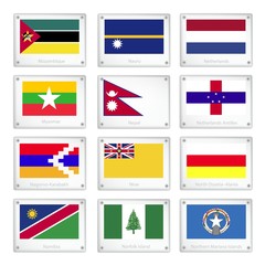 The Official National Flags on Metal Texture Plates