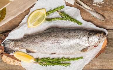 fresh trout with spices and seasonings