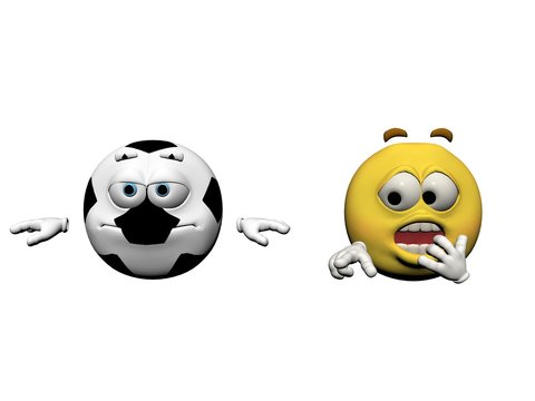 Emoticon sport soccer - 3d render