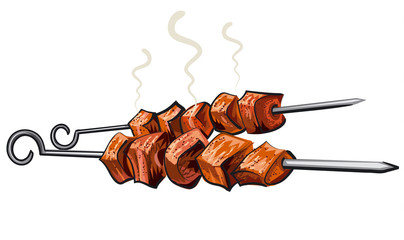 meat kebab grilled