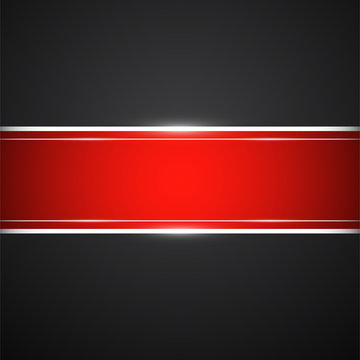 Black background with red banner