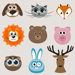 Set of cute animals