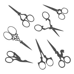 Antique scissors. Collection of vintage accessories. - 108436561