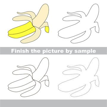 Banana. Drawing worksheet.