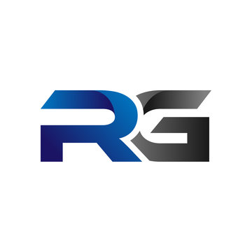 Modern Simple Initial Logo Vector Blue Grey Letters rg