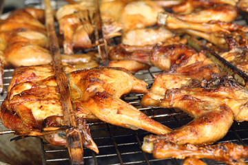 Grilled chicken (Street food),Thailand.