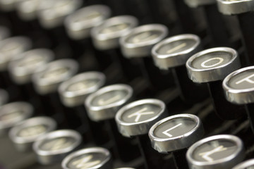 Keys on an old vintage type writer
