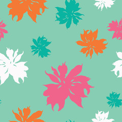 Seamless vector background with decorative flowers. Print. Cloth design, wallpaper.