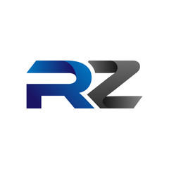Modern Simple Initial Logo Vector Blue Grey Letters rz