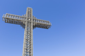 Millennium Cross on a top of the Vodno mountain hill above Skopj