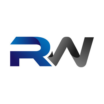Modern Simple Initial Logo Vector Blue Grey Letters rw