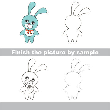 Blue Bunny. Drawing worksheet.