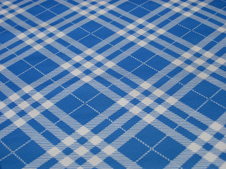 Checkered tablecloth in folk style