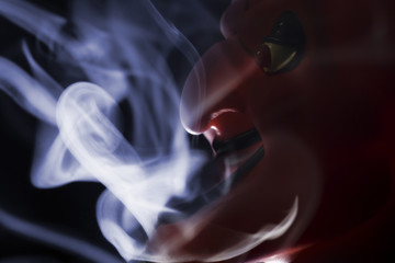 portrait of smoking devil