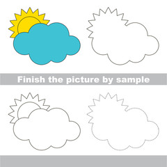 Cloud. Drawing worksheet.