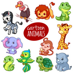 Cartoon african animals.