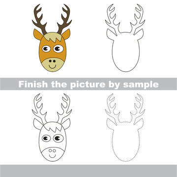 Deer Head. Drawing worksheet.