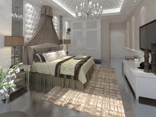Bedroom Interior 3D Rendering