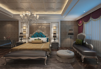 Bedroom Interior 3D Rendering