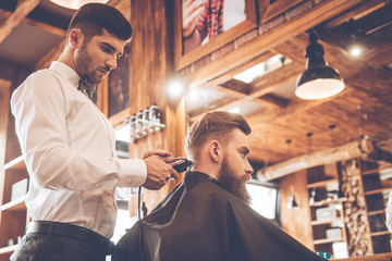 Perfect trim at barbershop. 