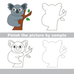 Koala. Drawing worksheet.