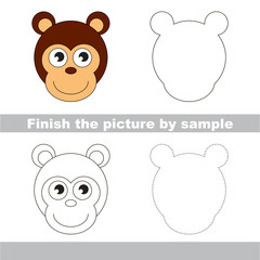 Monkey. Drawing worksheet.
