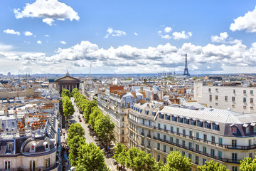 Panorama of Paris from the bird's-eye view - obrazy, fototapety, plakaty