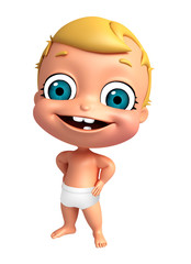 3D Render of baby with funny pose